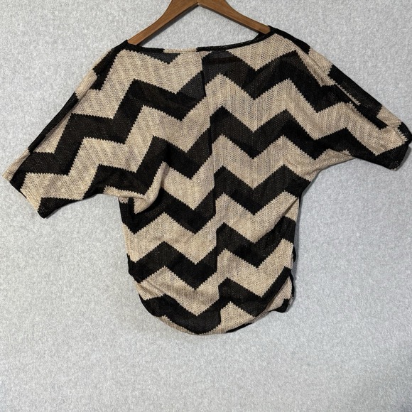Susan Lawrence Boho Chevron Knit Cowl Neck Top Womens Medium Made USA - Picture 7 of 7